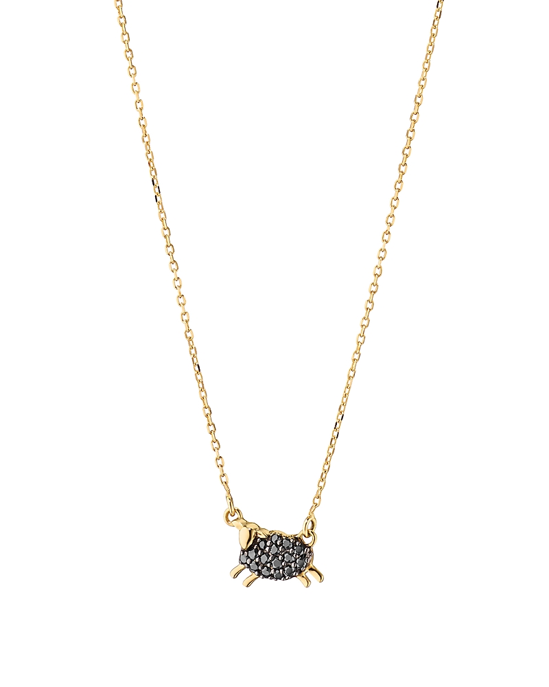 Monica Rich Kosann Monica Rich Kosann 18K Yellow Gold Black Diamond Black Sheep Necklace, 0.11 tcw