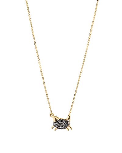 Monica Rich Kosann Monica Rich Kosann 18K Yellow Gold Black Diamond Black Sheep Necklace, 0.11 tcw