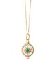 Monica Rich Kosann Monica Rich Kosann 18K Yellow Gold Diamond & Turquoise Mini Evil Eye Charm Necklace, 17 - 2