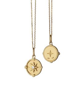 Monica Rich Kosann Monica Rich Kosann 18K Yellow Gold Diamond Mini Adventure Compass Necklace, 17