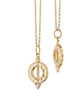 Monica Rich Kosann Monica Rich Kosann 18K Yellow Gold Diamond Mini Sundial Pendant Necklace, 16