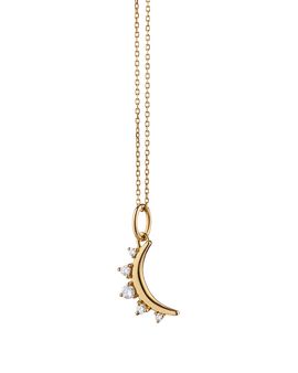 Monica Rich Kosann Monica Rich Kosann 18K Yellow Gold Diamond Petite Moon Necklace, 16