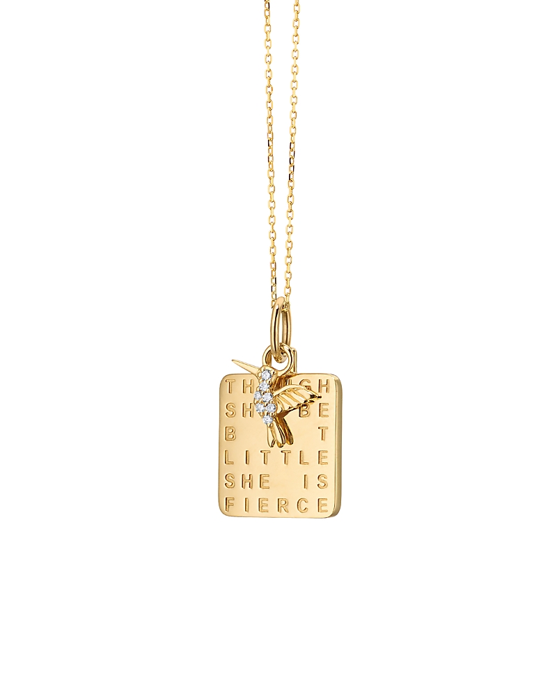 Monica Rich Kosann Monica Rich Kosann 18K Yellow Gold Diamond She is Fierce Pendant Necklace, 0.04 tcw