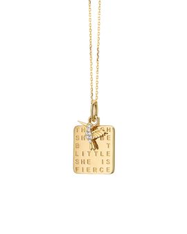 Monica Rich Kosann Monica Rich Kosann 18K Yellow Gold Diamond She is Fierce Pendant Necklace, 0.04 tcw