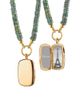 Monica Rich Kosann Monica Rich Kosann 18K Yellow Gold Slim Lockets Green Sapphire Beaded Chain Rectangular Pendant Necklace, 16-18 - 1