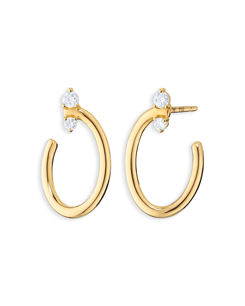 Monica Rich Kosann Monica Rich Kosann 18K Yellow Gold Sun Moon & Stars Diamond Galaxy Oval Wrap Hoop Earrings, 0.18 tcw