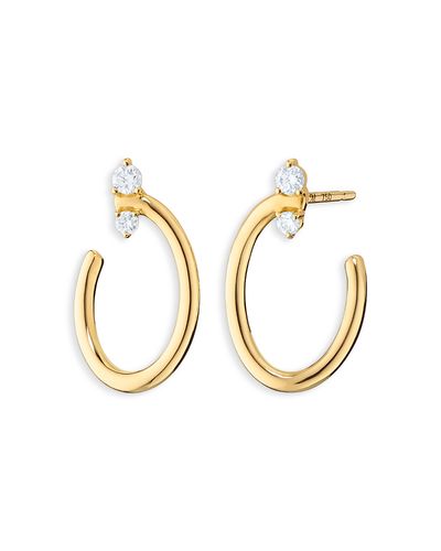 Monica Rich Kosann Monica Rich Kosann 18K Yellow Gold Sun Moon & Stars Diamond Galaxy Oval Wrap Hoop Earrings, 0.18 tcw