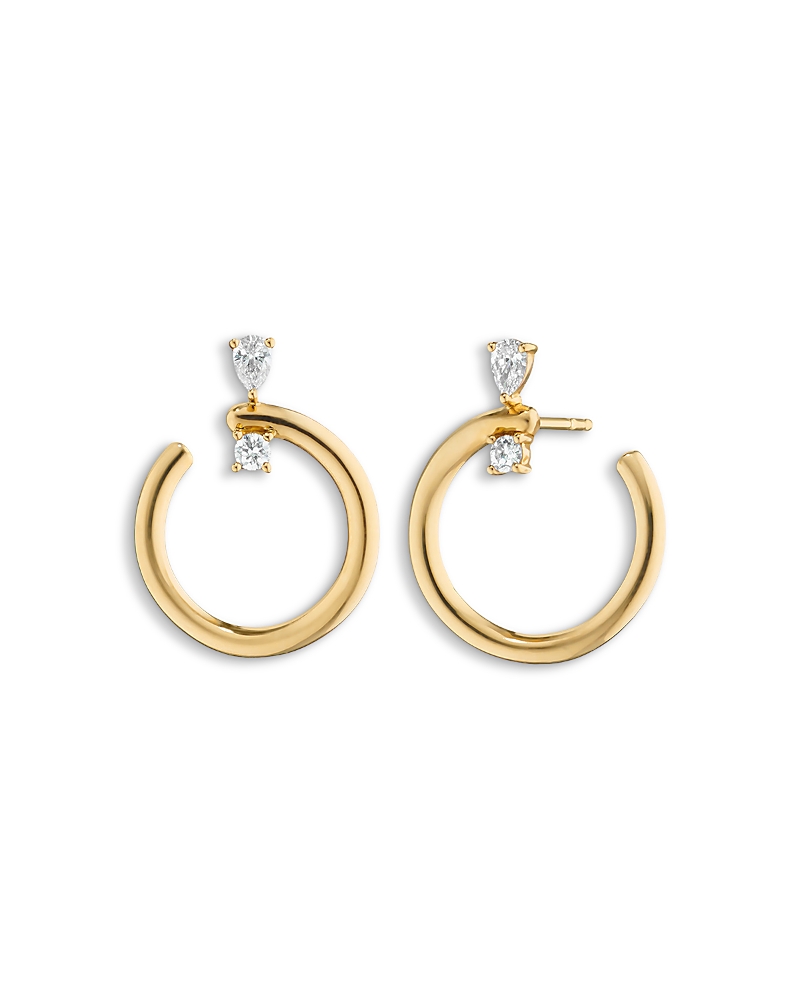 Monica Rich Kosann Monica Rich Kosann 18K Yellow Gold Sun Moon & Stars Diamond Galaxy Wrap Hoop Earrings, 0.31 tcw