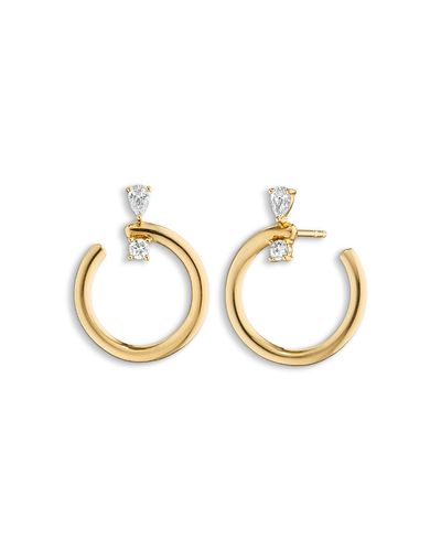 Monica Rich Kosann Monica Rich Kosann 18K Yellow Gold Sun Moon & Stars Diamond Galaxy Wrap Hoop Earrings, 0.31 tcw