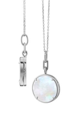 Monica Rich Kosann Monica Rich Kosann Brooke Slim Mother-of-Pearl & Sterling Silver Locket Necklace 