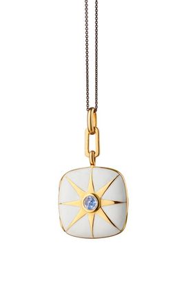 Monica Rich Kosann Monica Rich Kosann Enamel Vermeil Cushion Locket Necklace