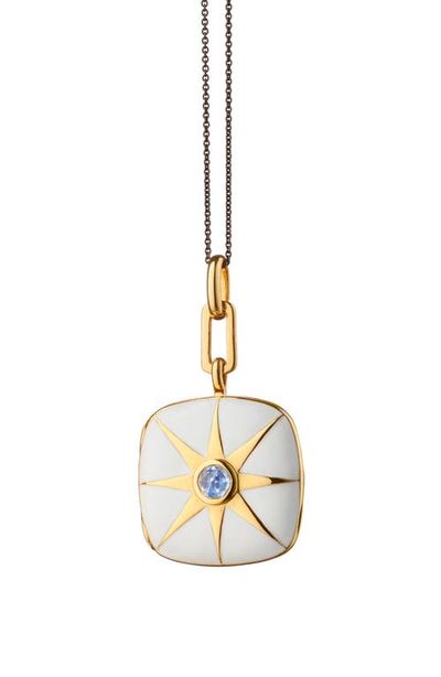 Monica Rich Kosann Monica Rich Kosann Enamel Vermeil Cushion Locket Necklace