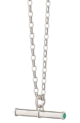Monica Rich Kosann Monica Rich Kosann Green Agate Toggle Pendant Necklace