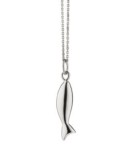 Monica Rich Kosann Monica Rich Kosann Sterling Silver Mini Perseverance Fish Charm Necklace, 18