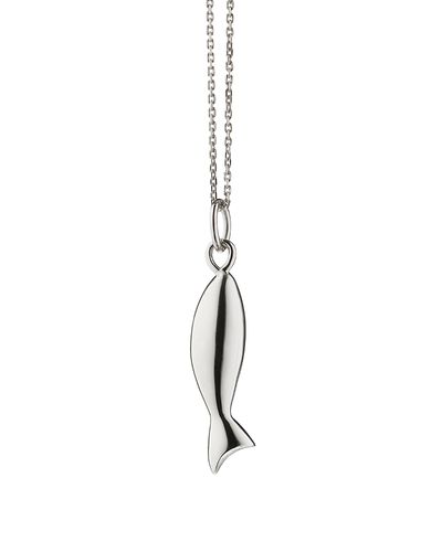 Monica Rich Kosann Monica Rich Kosann Sterling Silver Mini Perseverance Fish Charm Necklace, 18