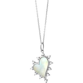Monica Rich Kosann Monica Rich Kosann Sterling Silver Mother-of-Pearl Heart Pendant Necklace 