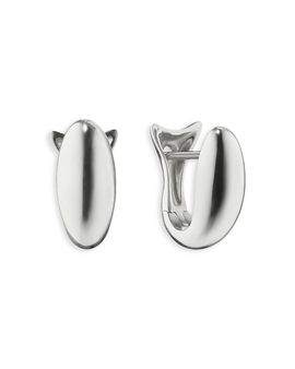 Monica Rich Kosann Monica Rich Kosann Sterling Silver Perseverance Fish Hoop Earrings
