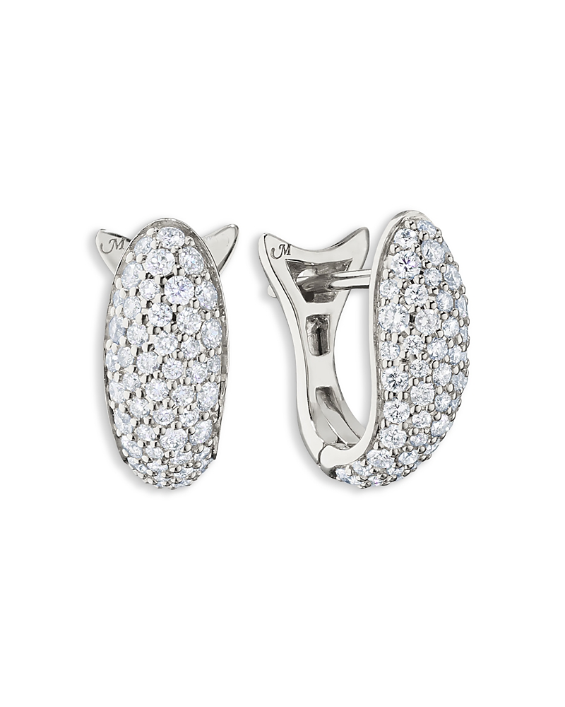 Monica Rich Kosann Monica Rich Kosann Sterling Silver Perseverance White Sapphire Pave Fish Hoop Earrings