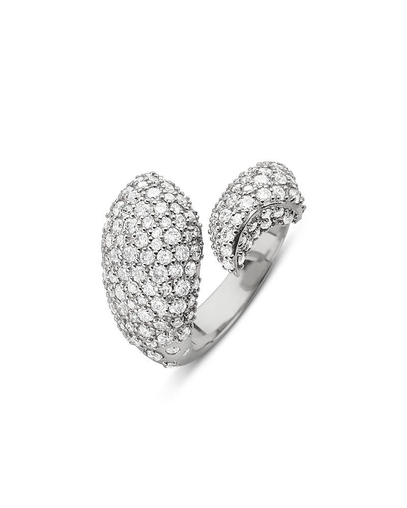Monica Rich Kosann Monica Rich Kosann Sterling Silver Perseverance White Sapphire Pave Sculptural Fish Ring