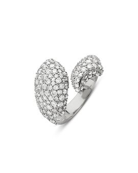 Monica Rich Kosann Monica Rich Kosann Sterling Silver Perseverance White Sapphire Pave Sculptural Fish Ring