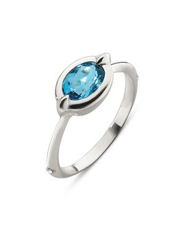 Monica Rich Kosann Monica Rich Kosann Sterling Silver Points North London Blue Topaz & White Sapphire Ring