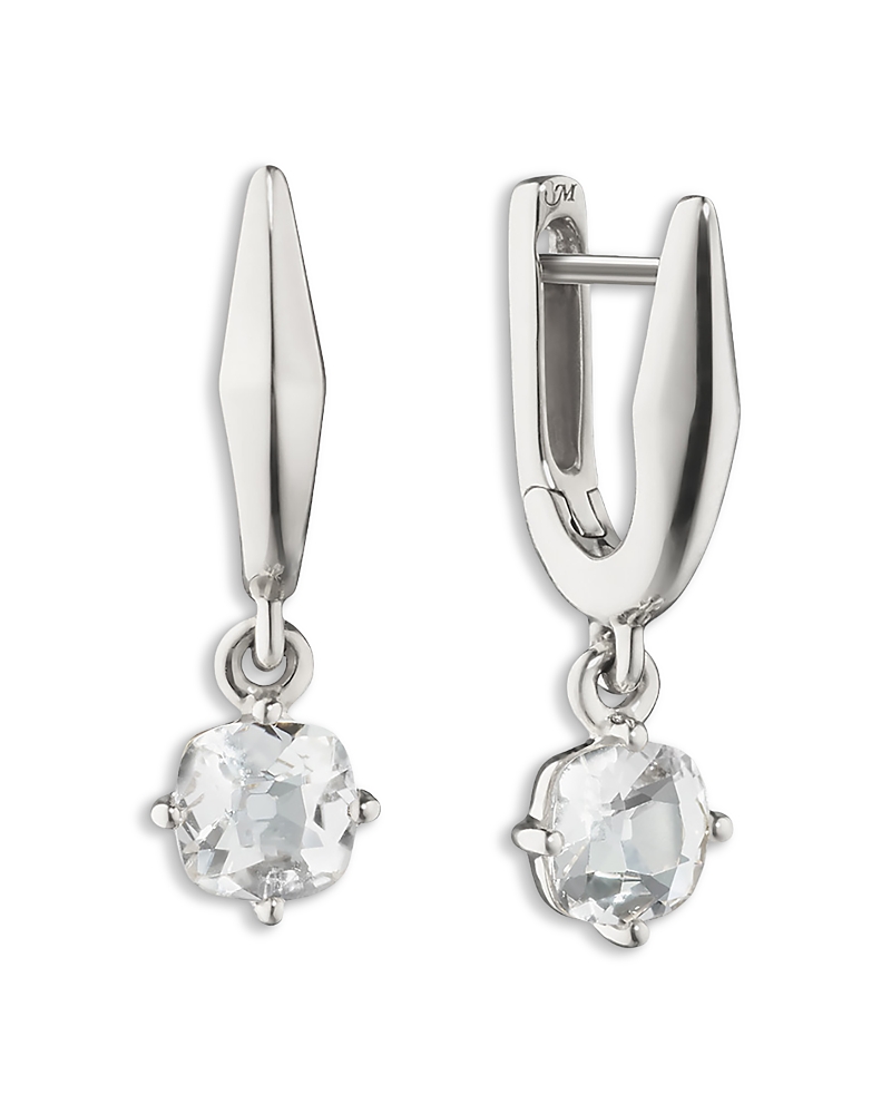 Monica Rich Kosann Monica Rich Kosann Sterling Silver Points North Mine Cut Rock Crystal Hoop Earrings