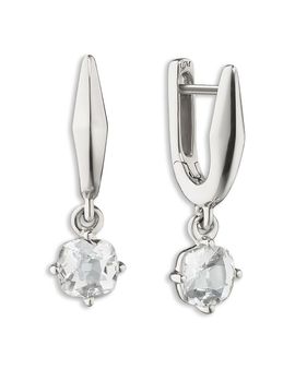Monica Rich Kosann Monica Rich Kosann Sterling Silver Points North Mine Cut Rock Crystal Hoop Earrings