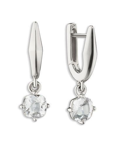 Monica Rich Kosann Monica Rich Kosann Sterling Silver Points North Mine Cut Rock Crystal Hoop Earrings