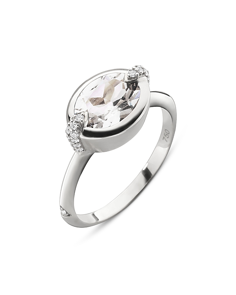 Monica Rich Kosann Monica Rich Kosann Sterling Silver Points North Rock Crystal & White Sapphire Ring