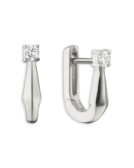 Monica Rich Kosann Monica Rich Kosann Sterling Silver Points North White Sapphire Petite Hoop Earrings