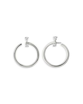 Monica Rich Kosann Monica Rich Kosann Sterling Silver Sun Moon & Stars White Sapphire Galaxy Wrap Hoop Earrings