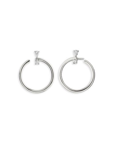 Monica Rich Kosann Monica Rich Kosann Sterling Silver Sun Moon & Stars White Sapphire Galaxy Wrap Hoop Earrings