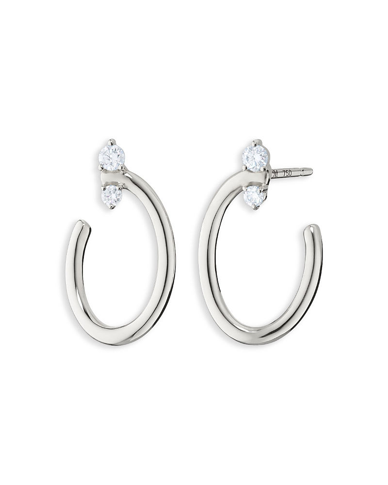 Monica Rich Kosann Monica Rich Kosann Sterling Silver Sun Moon & Stars White Sapphire Galaxy Wrap Oval Hoop Earrings