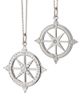 Monica Rich Kosann Monica Rich Kosann Sterling Silver White Sapphire & Rock Crystal Global Compass Adventure Charm Necklace, 18 - 1