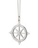 Monica Rich Kosann Monica Rich Kosann Sterling Silver White Sapphire & Rock Crystal Global Compass Adventure Charm Necklace, 18 - 2