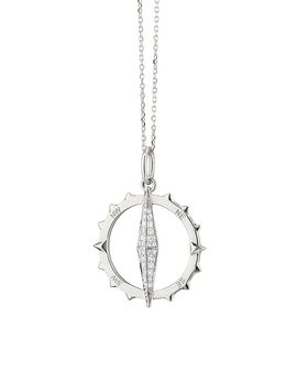 Monica Rich Kosann Monica Rich Kosann Sterling Silver White Sapphire Large Points North Compass Pendant Necklace, 18