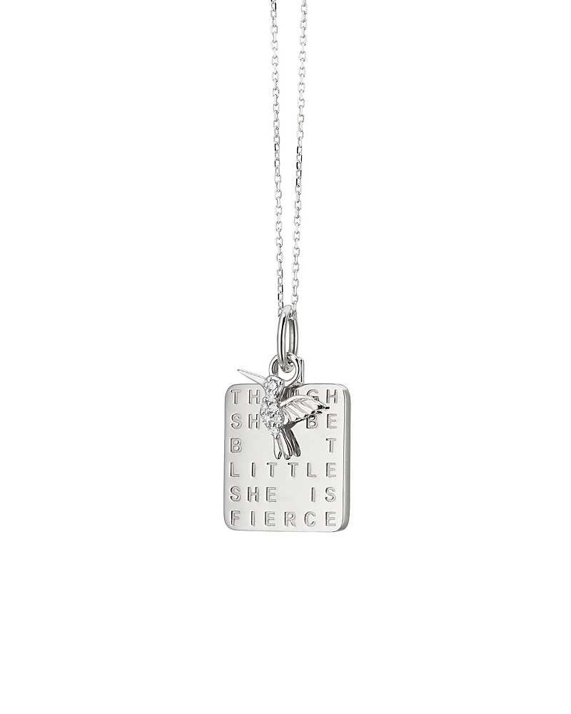 Monica Rich Kosann Monica Rich Kosann Sterling Silver White Sapphire She is Fierce Pendant Necklace, 18