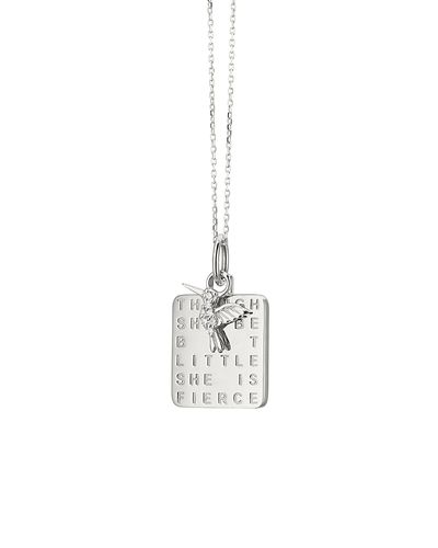 Monica Rich Kosann Monica Rich Kosann Sterling Silver White Sapphire She is Fierce Pendant Necklace, 18