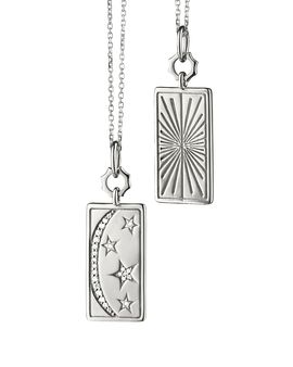 Monica Rich Kosann Monica Rich Kosann Sterling Silver White Sapphire Sun, Moon & Stars Medallion Necklace, 18