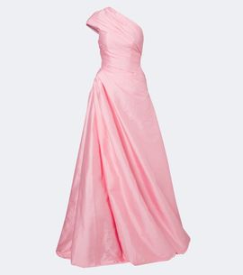 Monique Lhuillier Monique Lhuillier Draped one-shoulder bustier gown