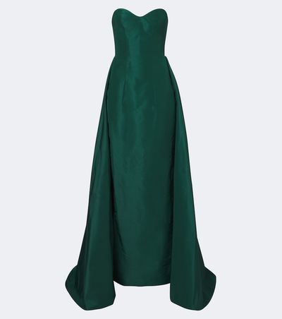Monique Lhuillier Monique Lhuillier Draped strapless silk bustier gown