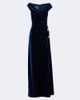 Monique Lhuillier Monique Lhuillier Embellished draped velvet gown - 1