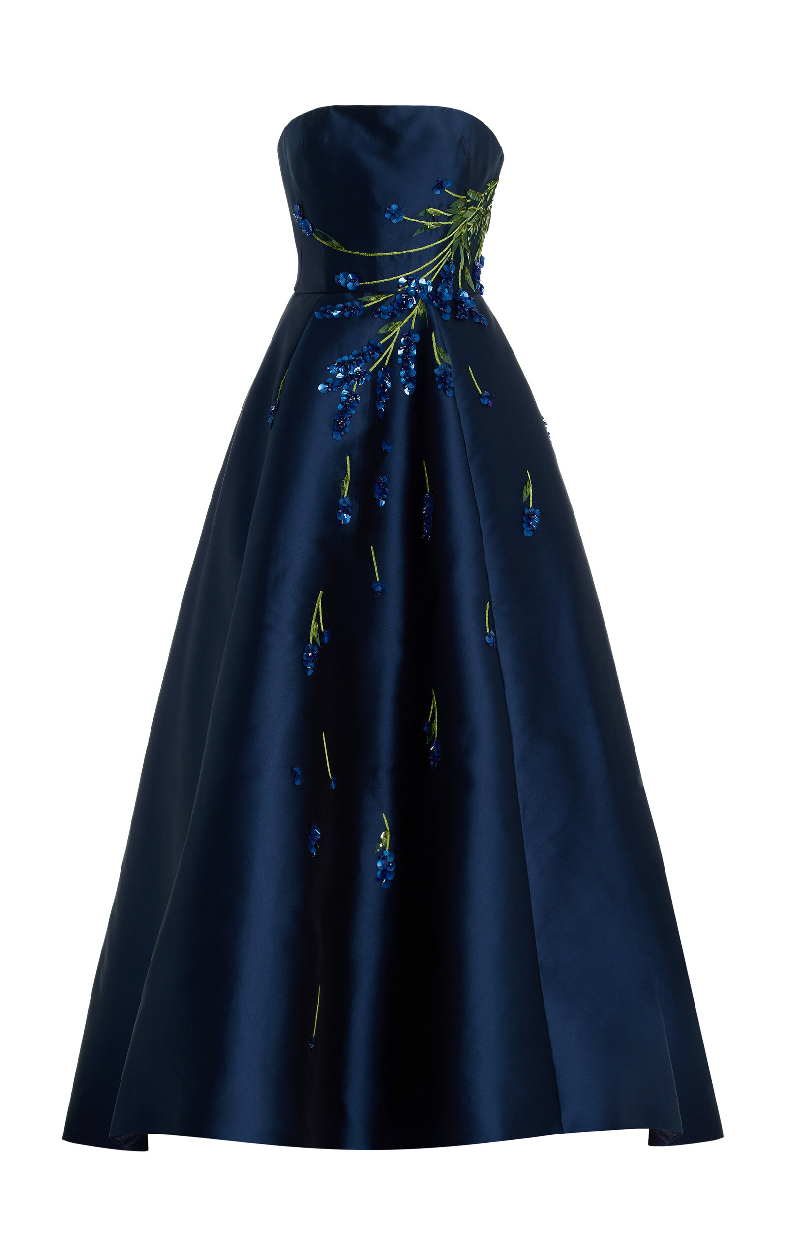 Monique Lhuillier Monique Lhuillier Embroidered Mikado Silk Ball Gown