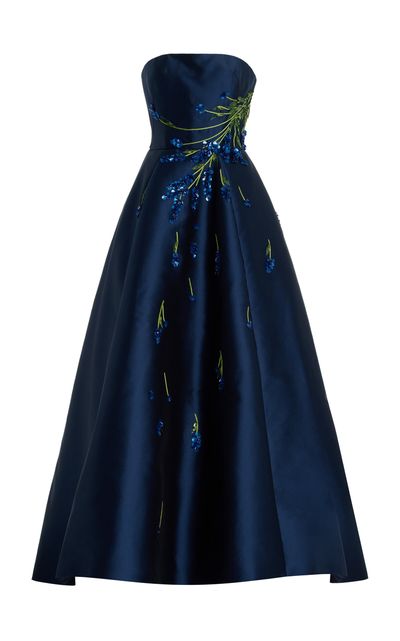 Monique Lhuillier Monique Lhuillier Embroidered Mikado Silk Ball Gown