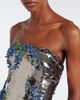 Monique Lhuillier Monique Lhuillier Floral-appliqué sequined bustier gown - 3