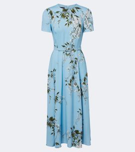 Monique Lhuillier Monique Lhuillier Floral belted midi dress