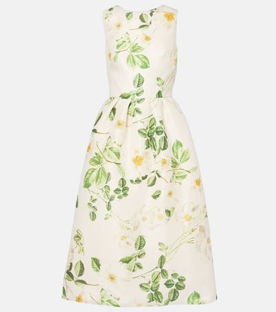 Monique Lhuillier Monique Lhuillier Floral silk satin midi dress