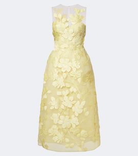 Monique Lhuillier Monique Lhuillier Floral tulle midi dress