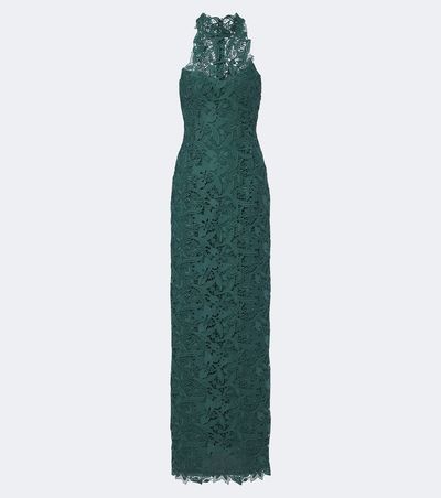 Monique Lhuillier Monique Lhuillier Halterneck lace gown