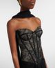 Monique Lhuillier Monique Lhuillier Scarf-detail draped lace gown - 6